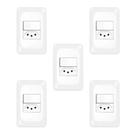 Kit 5 Conjuntos Interruptor Simples + Tomada 20A Pial Pop