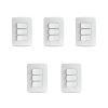 Kit 5 Conjuntos Montados 2 Interruptores Simples E 1 Paralelo S3B62190 Branco Miluz Schneider