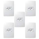 Kit 5 Conjuntos Tomada 10A 4x2 Branca Pial Plus 615080BC