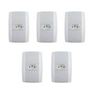 Kit 5 Conjuntos Tomada 2P + T 10A 250v 4x2 Branco Sllim - Ilumi