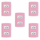 Kit 5 Conjuntos Tomada 2P+T 20A 250V Placa 4x2 Modular Pluzie Rosa Branco Kit 5 Conjuntos Tomada 2P+T 20A 250V Placa 4x2 Modular Pluzie Rosa Branco