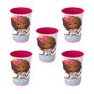 Kit 5 Copo Plástico Rosa Power Girls 320ml Plasvale Livre BPA