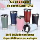 Kit 5 Copo Térmico Para Cerveja Chopp Chá e cafe 473ml Com Tampa e Abridor Mantem Gelada e Quente Cores Sortidas