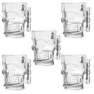 Kit 5 Copos Caneca Caveira Crânio Transparente Chopp Vidro Kit 5 Copos Caneca Caveira Crânio Transparente Chopp Vidro