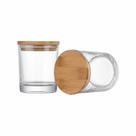 Kit 5 Copos de Vidro 120ml com Tampa Madeira e Vedação para Velas