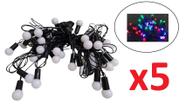 Kit 5 cordão Pisca Pisca c/40 Bolinhas Led Colorido 127v 4 m