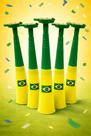 Kit 5 Cornetas Brasil 31cm Verde Amarelo Torcida Copa do Mundo