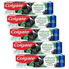 Kit 5 Creme Dental Colgate Extracts Carvão Ativado e Menta 140g