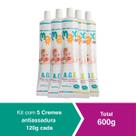 Kit 5 Creme Pomada Antiassadura Vitamia A.E com Óleo de Girassol A.G.E 600g Maxi Baby