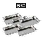 Kit 5 cuba sem alca inox 1/1 gn 65 para buffet