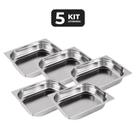 Kit 5 cuba sem alca inox 1/2 gn 65 para buffet