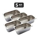 Kit 5 cuba sem alca inox 1/3 gn 100 para buffet