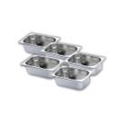 Kit 5 cuba sem alca inox 1/4 gn 65 para buffet