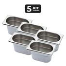 Kit 5 cuba sem alca inox 1/9 gn 150 para buffet