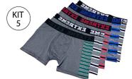 kit 5 cueca boxer masculino adulto shortinho microfibra conforto homem Premium Box lisa
