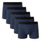 Kit 5 Cuecas Boxer Basic Lisa Algodão Masculina Sortido