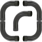 Kit 5 curva 90 de pvc rosca preto 2.1/2"