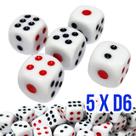 Kit 5 Dados D6 - 13mm - RPG