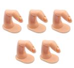 Kit 5 Dedos Postiços Treino Manicure Encaixe Unhas Gel Fibra de Vidro Polygel Porcelana