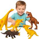 Kit 5 Dinossauros Grande T-Rex Triceratops Vinil Realista