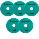 Kit 5 Disco Lixa Diamantada Úmida Porcelanato Pedra Granito Mármore Acabamento Polimento Lixamento Brilho Dágua Flexível Polir Grão 50 à 1500 Stamaco