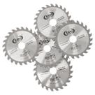 Kit 5 Discos De Madeira Para Serra Mármore 24 Dentes 110mm
