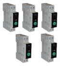 Kit 5 Disjuntor Medidor Wifi 1-63a Ajustável Alexa Google H