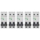 Kit 5 Disjuntor Schneider Mini Curva C 40a 3ka 220/380v