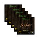 Kit 5 Encordoamento Violão Giannini Acústico GESWA12 Bronze 65/35 0.010"