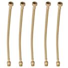 Kit 5 Engate Mangueira Flexível Dourado Trançado Inox 30cm