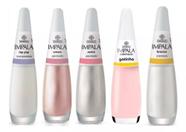 Kit 5 Esmalte Impala Branco Rosa E Perolados Unhas Lindas. Cor Branco, Rosa, Perolado