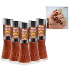 Kit 5 Esmaltes Coleção José Café Cor Chocolate Quente Marrom Nati