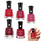 Kit 5 Esmaltes Risque Diamond Gel Tons De Vermelho