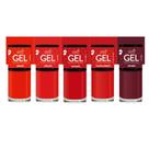 Kit 5 Esmaltes Vermelhos Efeito Gel Bella Brazil 824 825 826 856 839