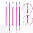 Kit 5 Espátula Cutícula Manicure Mista Cutelaria Rosa Silicone Empurrador Palito Unha Aço Inox