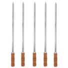 Kit 5 Espetos Espada 80cm Inox Cabo Madeira Churrasco Kit 5 Espetos Espada 80cm Inox Cabo Madeira Churrasco