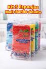 Kit 5 Esponja Mais Banho Adulto Esponflora Higiene Pessoal Banheiro