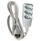 Kit 5 Extensão Elétrica 3m 3p 10a 3 Tomadas Branco Megatron Kit 5 Extensão Elétrica 3m 3p 10a 3 Tomadas Branco Megatron