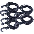 Kit 5 Extensor Corda Elástico 1,5M Gancho Plástico Amarrar Carga Bagageiro Moto Lona Camping