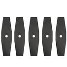 Kit 5 Facas Lâminas 2 Pontas Roçadeira 350mm Furo 1" Pintada 1,7mm