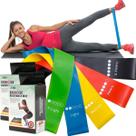 Kit 5 Faixa Elástica Miniband Diferentes Intensidades Treino Exercícios Yoga Fisioterapia Pilates Mini Band Ginastica em Casa 5 Resistencia Elasticos