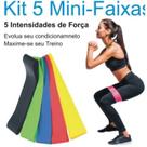 Kit 5 Faixas Elásticas Mini Bands Exercicio Resistance Belt Kit 5 Faixas Elásticas Mini Bands Exercicio Resistance Belt