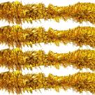 Kit 5 Festão Natal Dourado Metalizado Enfeite 2m x 7cm Decoração
