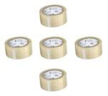 Kit 5 Fita Adesiva Embalatudo Transparente 45mm x 100m Empacotamento Profissional Alta Aderência