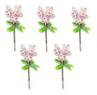 Kit 5 Flor Vermelha Decorativa Natal Enfeite Cerejinha Neve