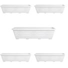 Kit 5 Floreiras Grandes 80cm Jardim Plástico Branca