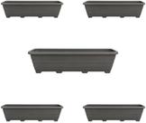 Kit 5 Floreiras Grandes 80cm Jardim Plástico Cinza