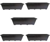 Kit 5 Floreiras Grandes 80cm Jardim Plástico Preta