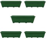 Kit 5 Floreiras Grandes 80cm Jardim Plástico Verde