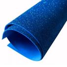 Kit 5 Folhas Eva Azul Glitter Textura Homogênea Lavável